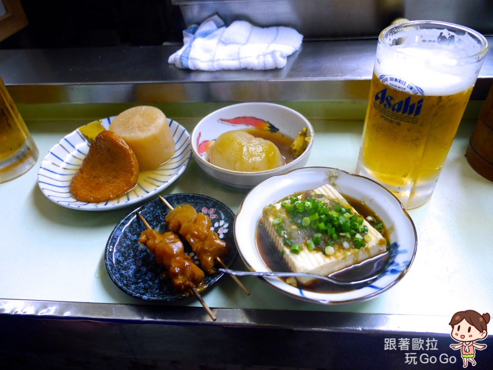 日本大阪美食｜目前吃過最好吃的大阪在地名物「土手燒」在のんきや立食居酒屋 (新世界、醬燒牛筋、醬汁牛筋、土手焼、どて焼)