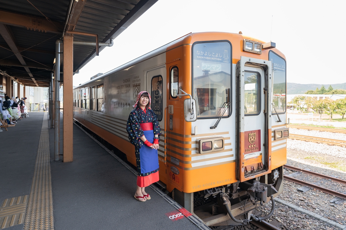 日本秋田景點｜おもちゃ玩具列車，奔馳在鳥海山下的遊樂園(由利高原鐵道鳥海山麓線、鳥海おもちゃ列車、由利高原鉄道鳥海山ろく線) @歐拉。旅行不孤單