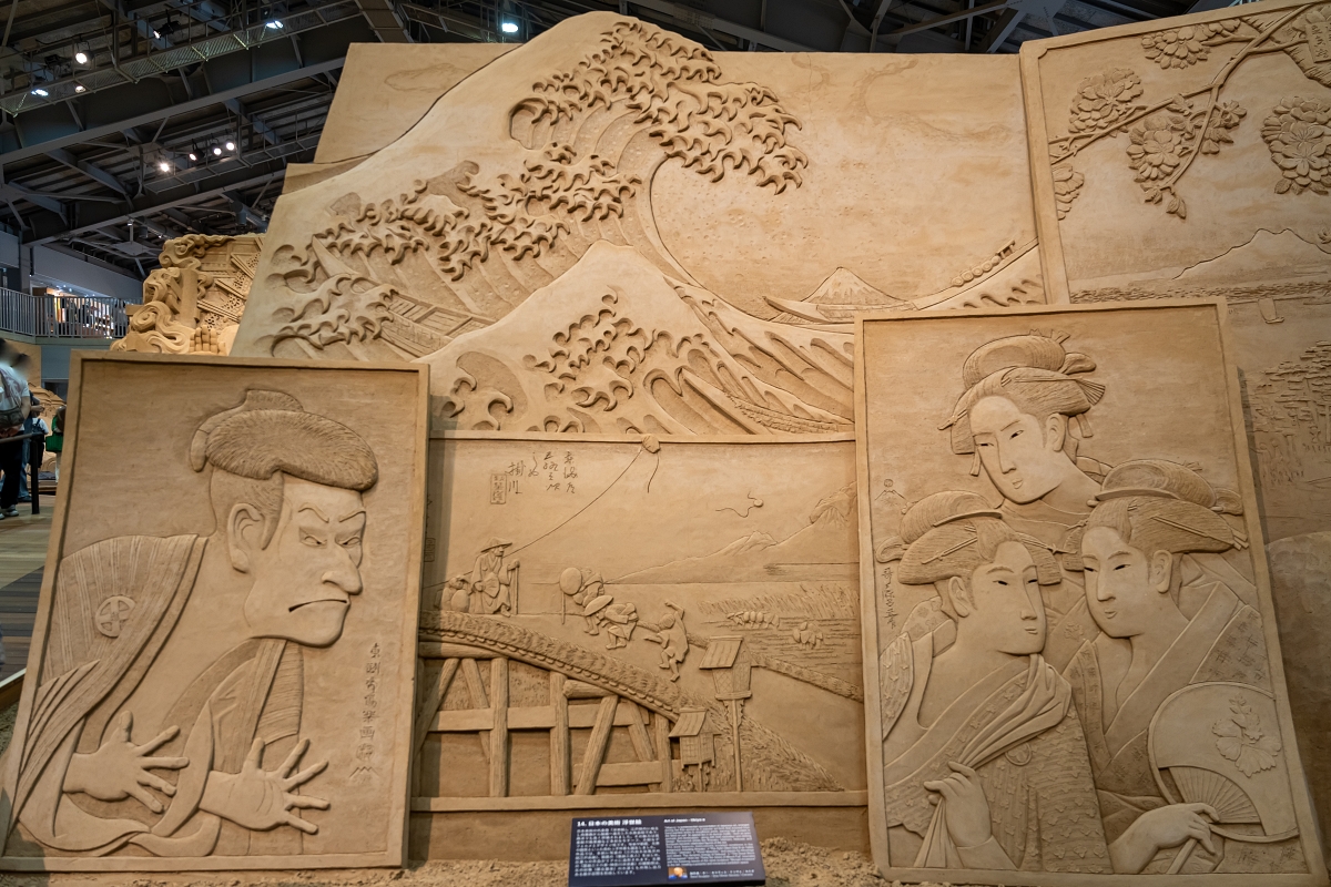 日本鳥取景點｜砂之美術館大型室內沙雕臨場感十足，世界頂尖沙雕大師齊聚打造震撼人心作品(鳥取砂丘旁砂の美術館)